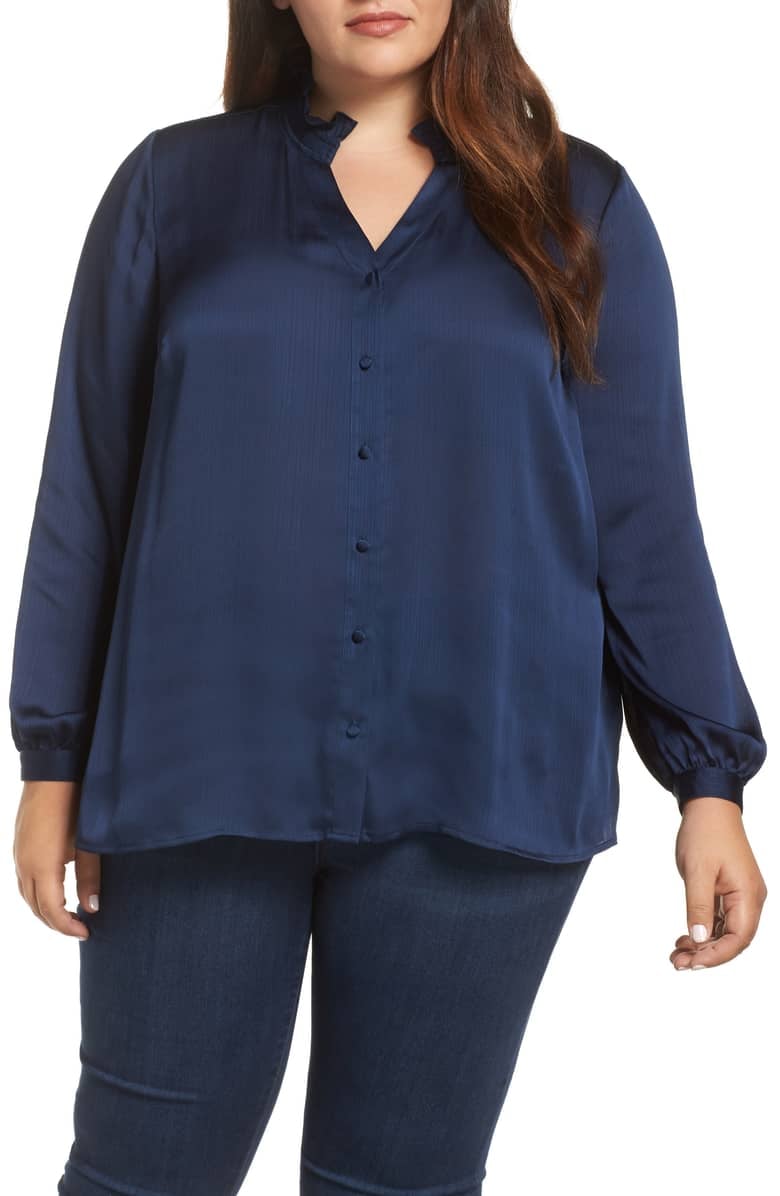 Vince Camuto Ruffle Neck Blouse