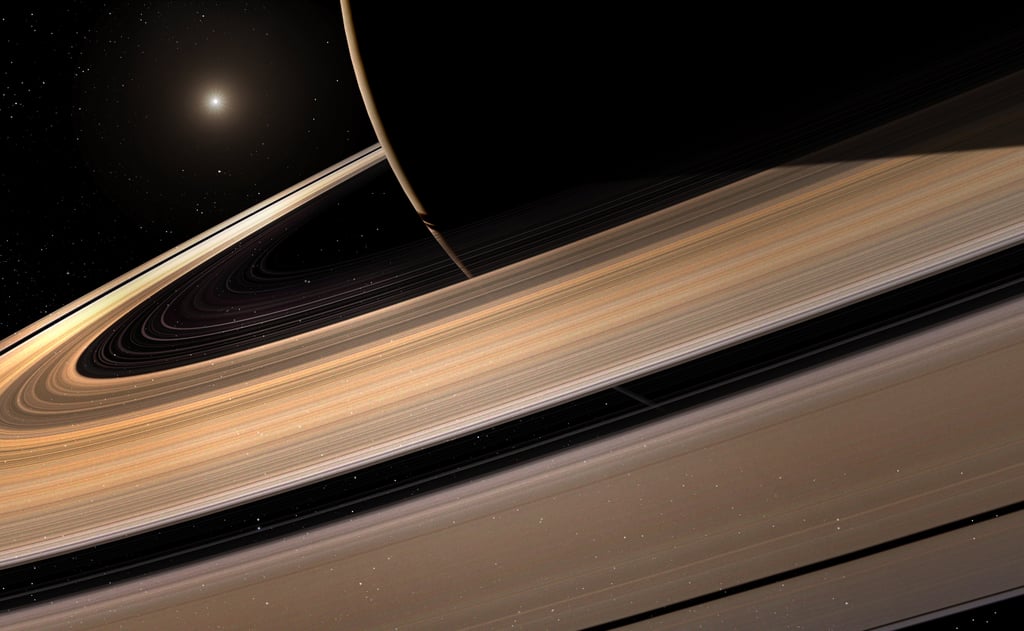 Saturn is pastel-colored.