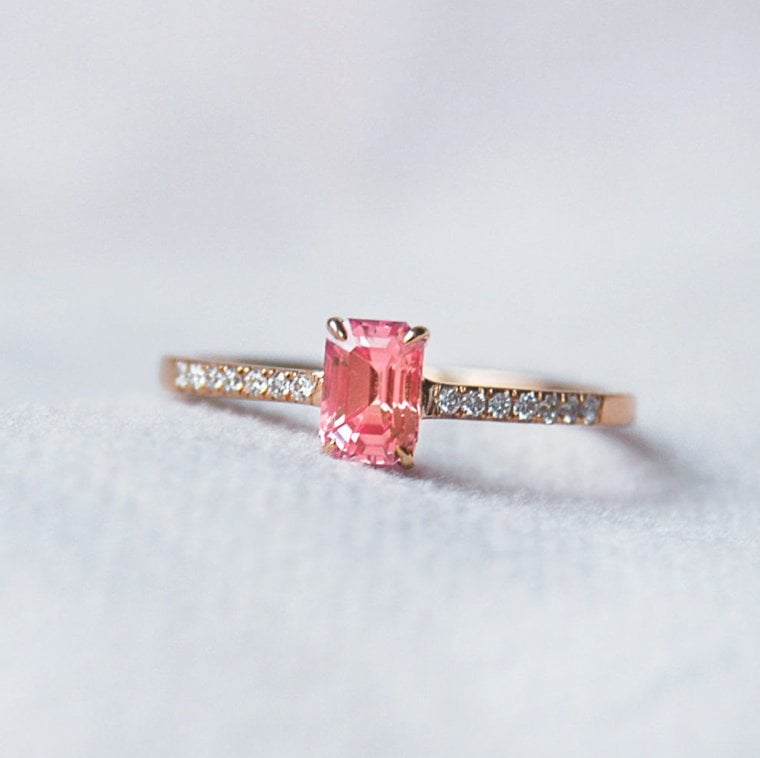 Padparadscha Sapphire Ring