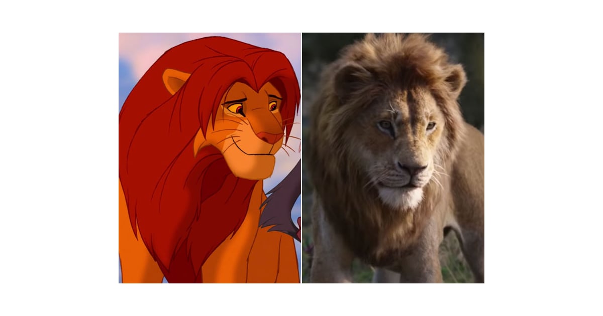 Simba Lion King Cartoon and LiveAction Cast SidebySide Photos