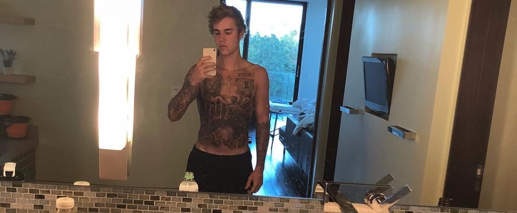 Justin Bieber Stomach Tattoo Photos