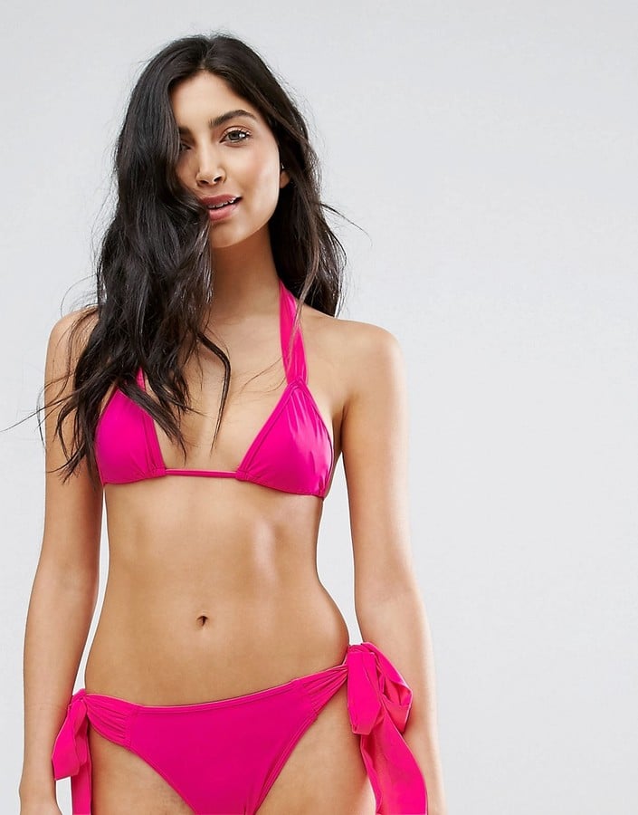 PrettyLittleThing Tie Detail Triangle Bikini Top