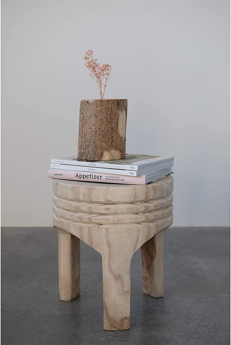 A Stool: Creative Co-Op Paulownia Wood Stool