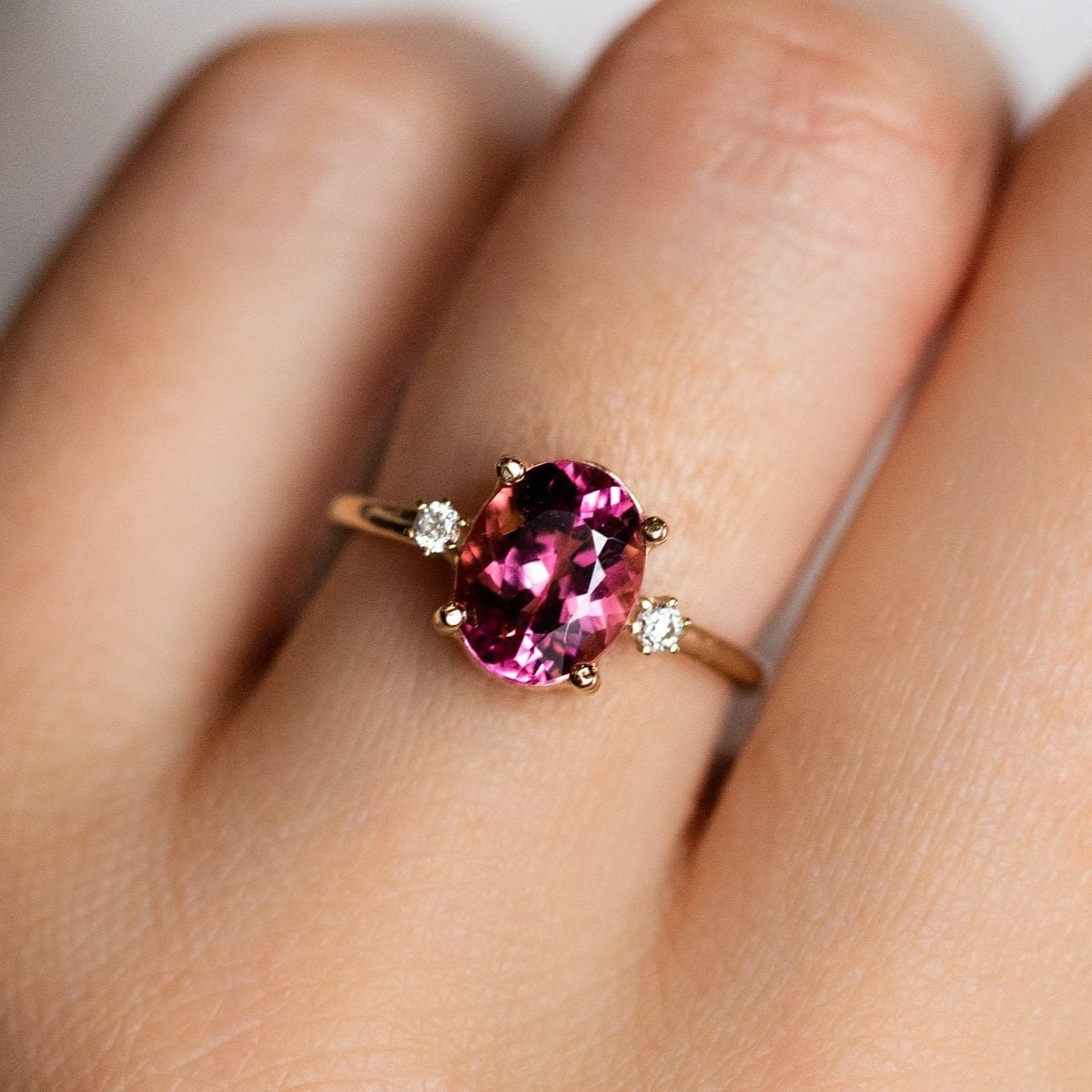 Hot Pink Tourmaline Ring - Del Pozzo Jewelry