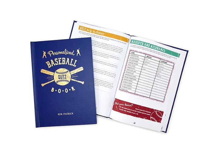 Personalized Baseball Trivia Book Good Christmas Gifts For 12Year