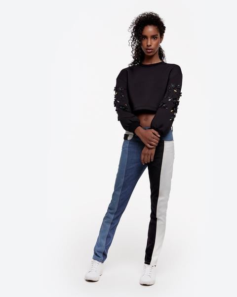 Patchwork Denim Pants