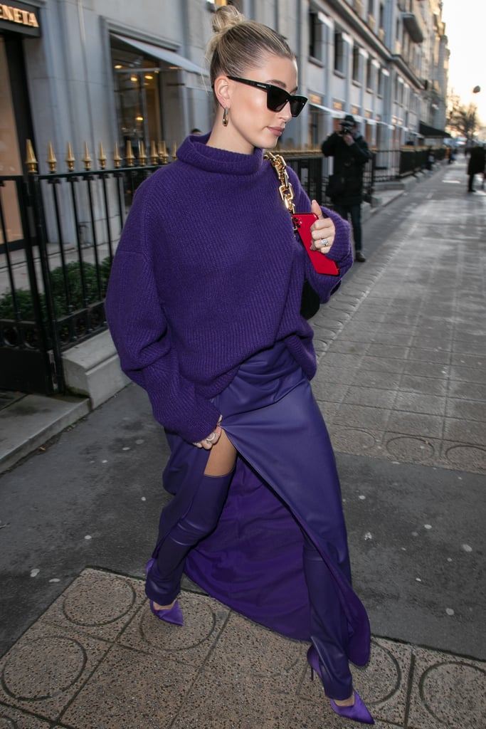 Hailey Bieber's Bright Looks For Paris Fashion Week