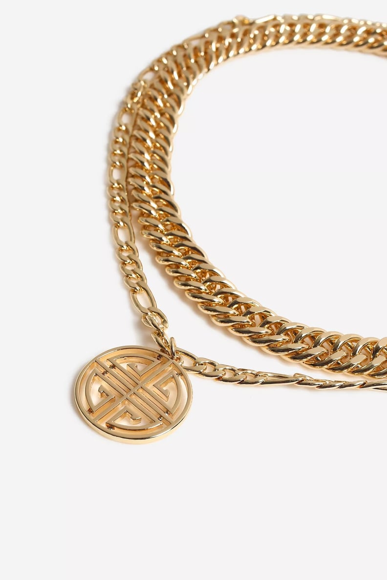 Topshop Chunky Engraved Disc Necklace