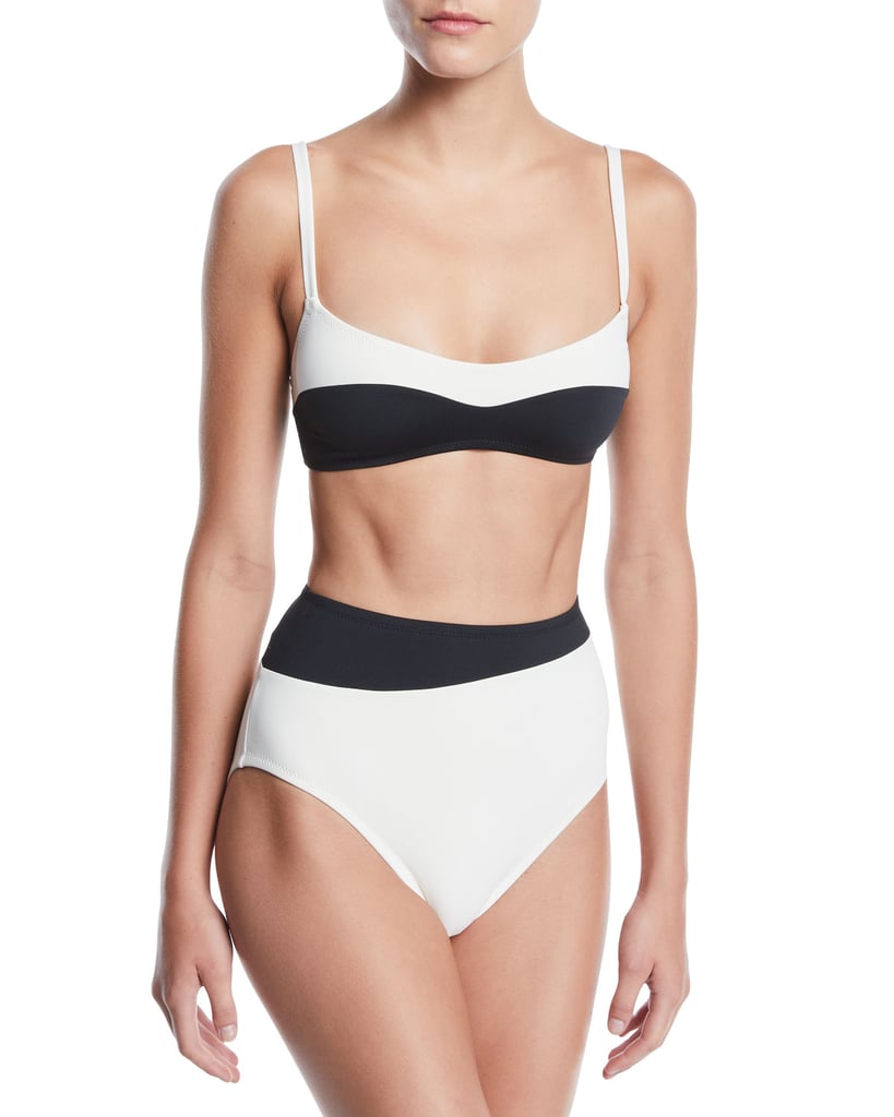 Proenza Schouler Colorblocked Bralette High-Waist Two-Piece Bikini Swim Set