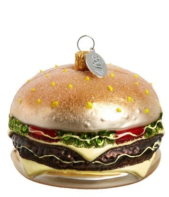 Cheeseburger Glass Ornament