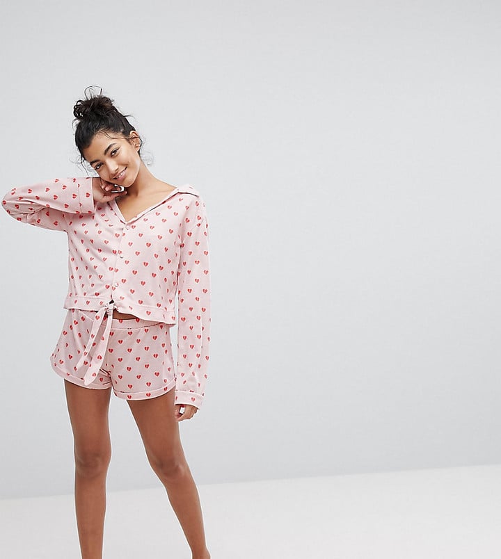 Hey Peachy Heartbreaker Tie Front Short Pyjamas