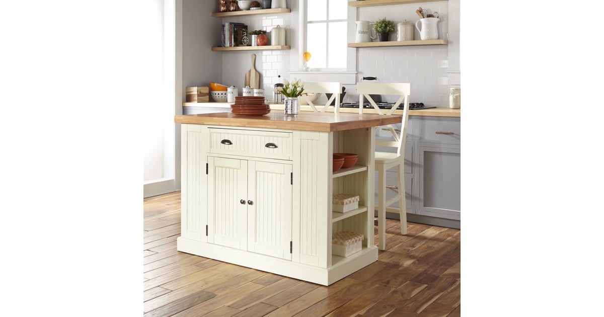 Nantucket SolidWood Top Kitchen Island and Counter Stools Best