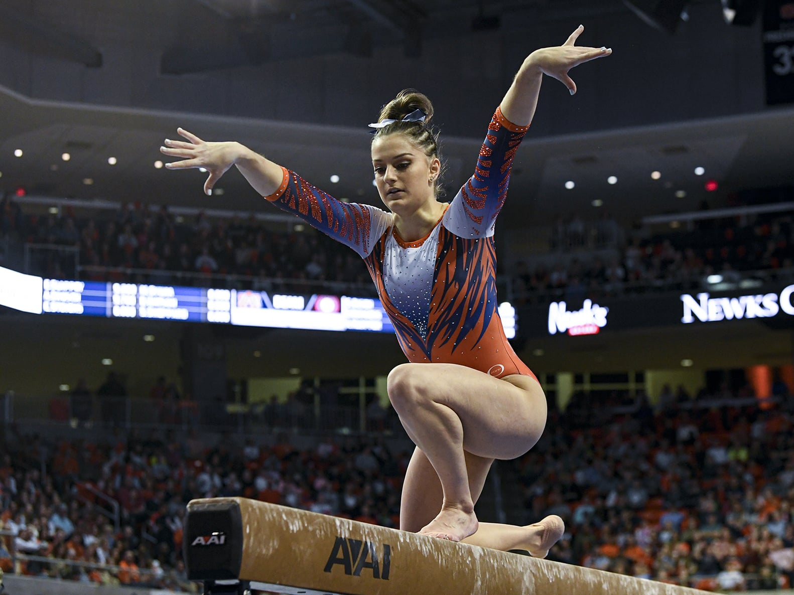 Cassie Stevenss Unique Beam Skill Auburn Gymnastics Popsugar Fitness 