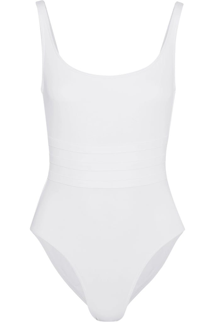 Eres Les Essentiels Asia Swimsuit | Nina Agdal White One-Piece Swimsuit ...