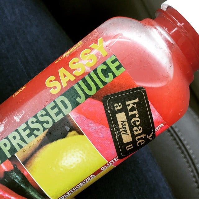 Reese fueled up with some freshly pressed juice. Healthy Celebrity