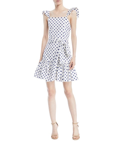 Alice + Olivia Farah Sleeveless Polka-Dot Mini Dress