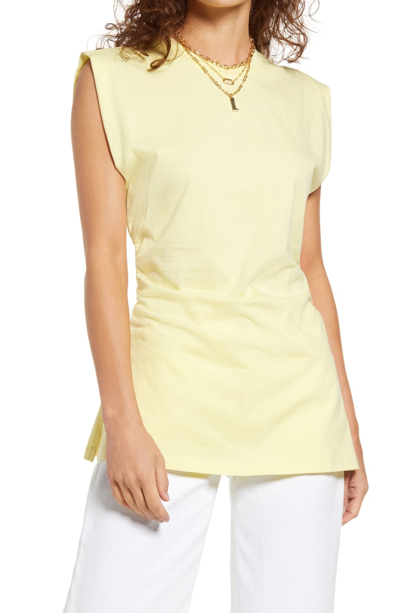 Open Edit Side Ruched Sleeveless Tunic
