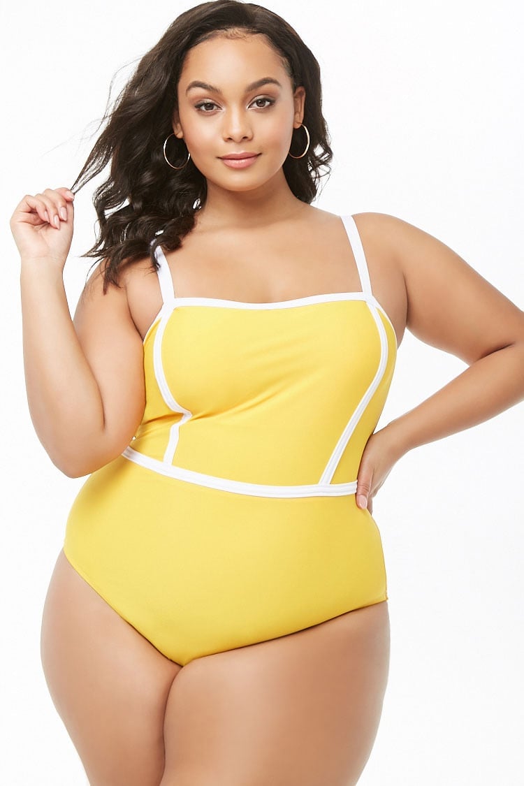 Contrast-Trim One-Piece Swimsuit