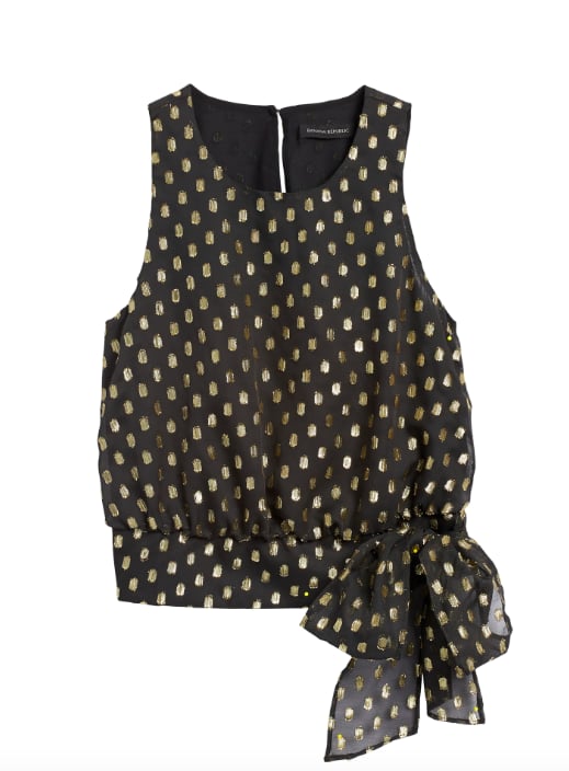 Gold Dot Tie-Hem Top