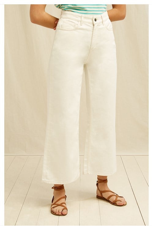 People Tree Ariel Wide Leg Jean In Cream