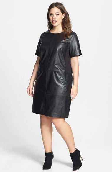 Halogen Plus-Size Leather Dress