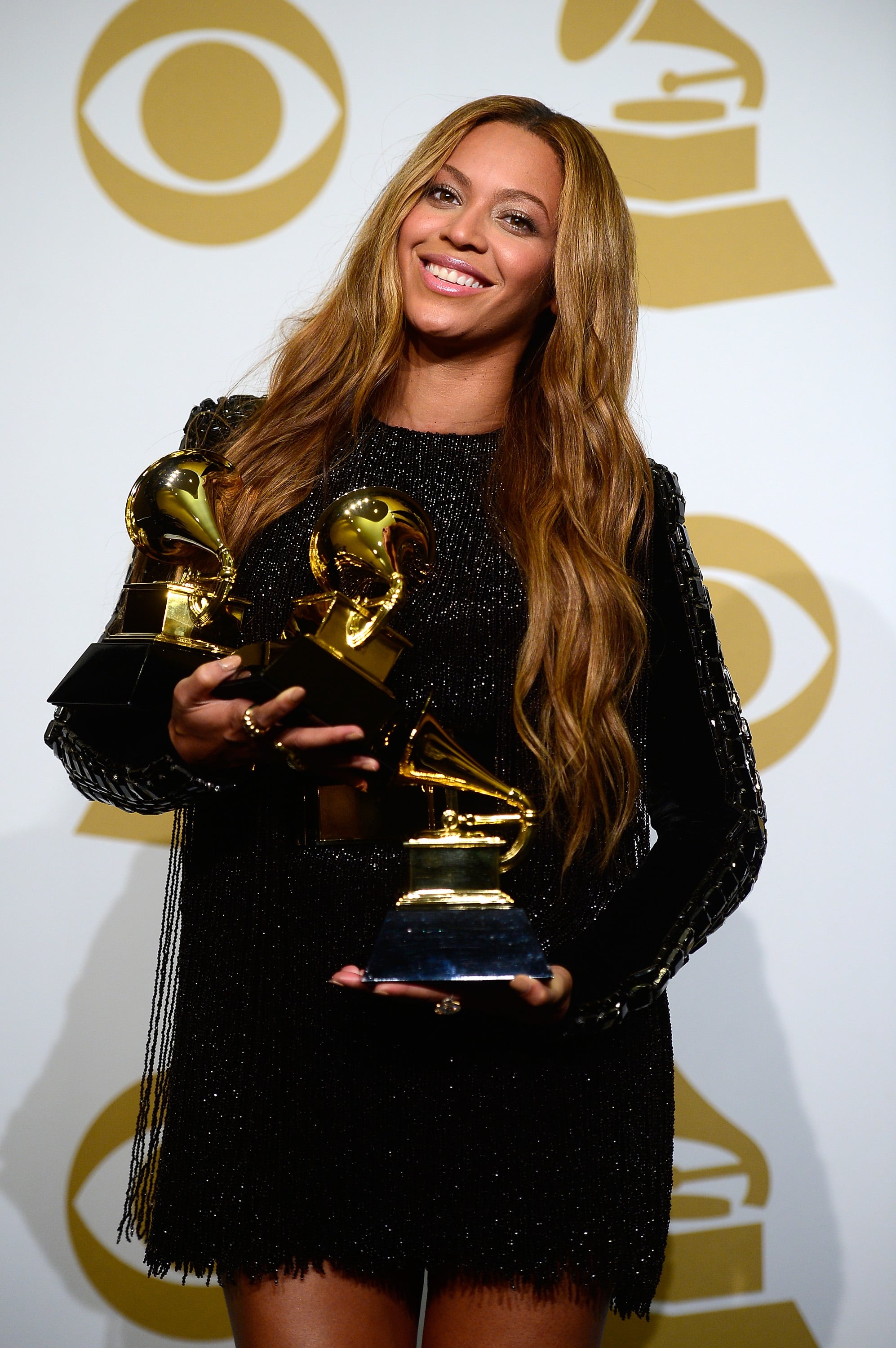 LOS ANGELES, CA - FEBRUARY 08:  Beyonce poses in in the press room during The 57th Annual GRAMMY Awards at the STAPLES Centre on February 8, 2015 in Los Angeles, California.  (Photo by Frazer Harrison/Getty Images)