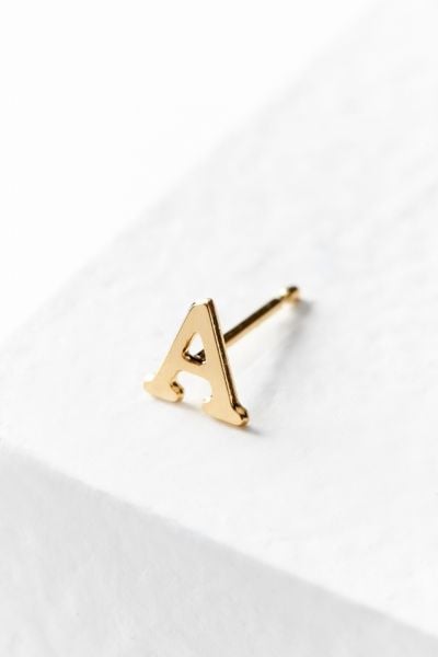 Urban Outfitters 18k Gold + Sterling Silver Initial Post Earring