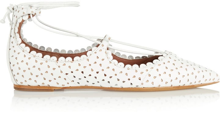 Tabitha Simmons Willa Perforated Leather Point-Toe Flats ($695) | 40+ Shoes  For the Bride Who Wants (and Deserves!) to Be Comfortable | POPSUGAR  Fashion Photo 14