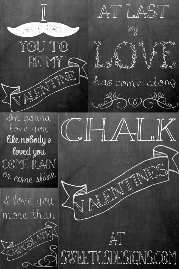 Chalkboard Valentine's Printables