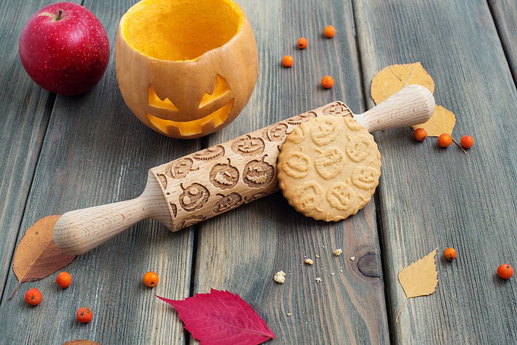 For the Baker: Pumpkin Cookie Stamp Embossing Rolling Pin