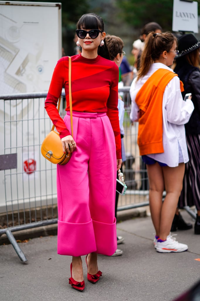 red and hot pink outfit