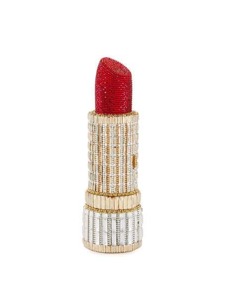 Judith Leiber Couture Seductress Crystal Lipstick Clutch Bag