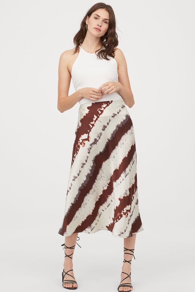 H&M Calf-Length Satin Skirt | H&M New Fall Products 2019 | POPSUGAR ...