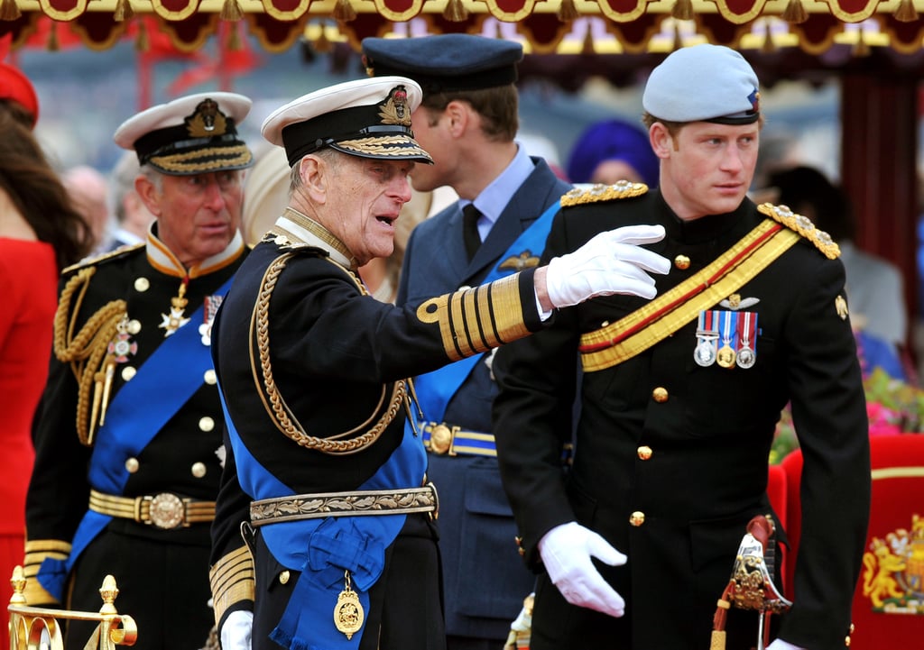 The royal men were dressed in their military best for the Thames Diamond Jubilee Pageant.
The royal men were dressed in their military best for the Thames Diamond Jubilee Pageant.