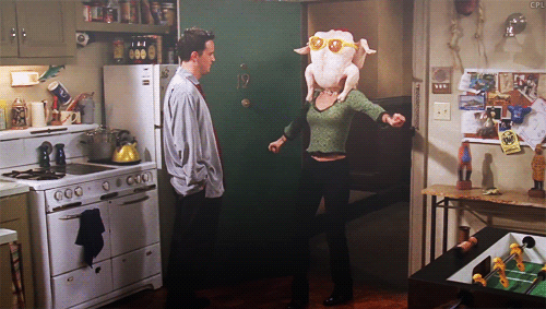 When Monica Shimmies With a Turkey on Her Head