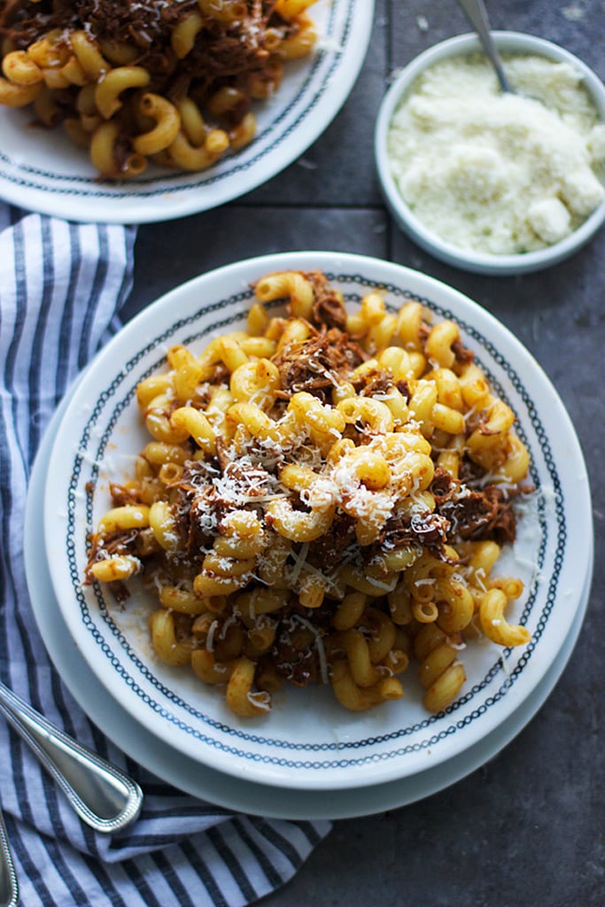 Beer and Balsamic Braised Pork Cavatappi