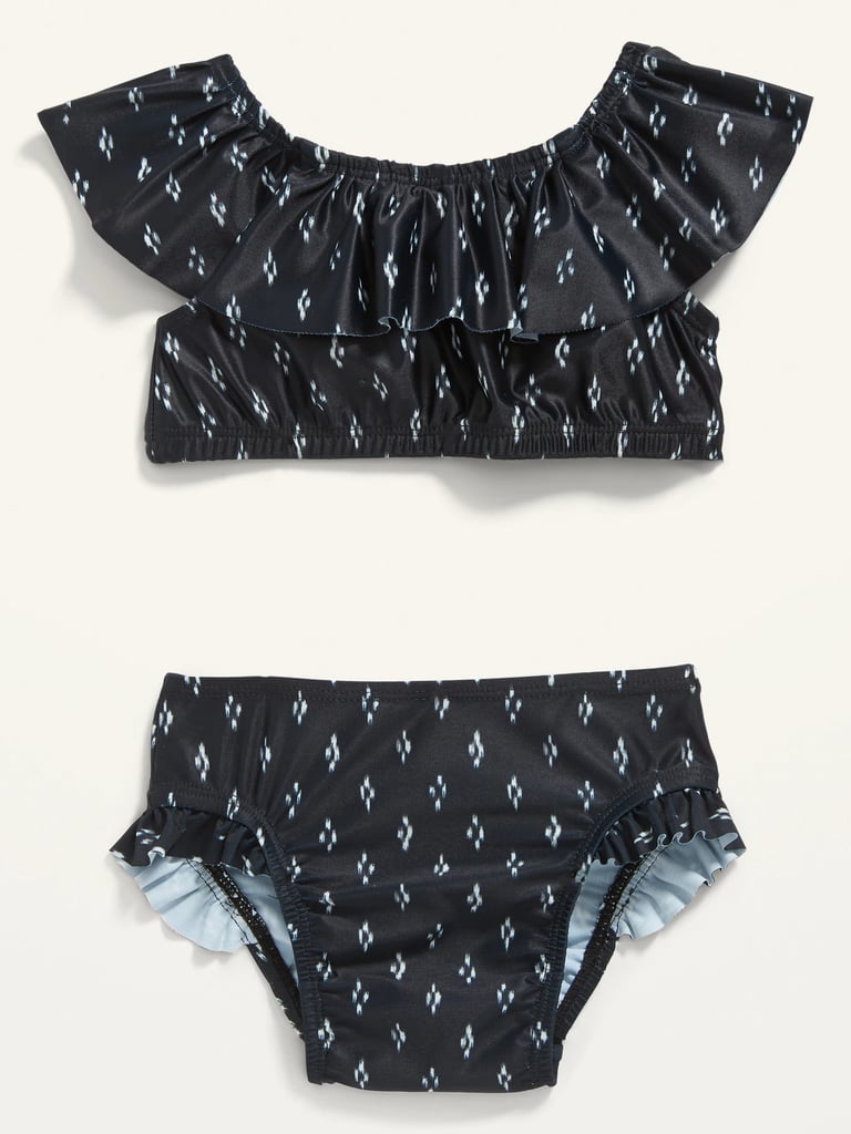 Old Navy Printed Ruffle-Trim Swim Set