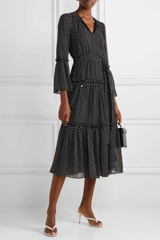 Michael Michael Kors Tiered Polka-Dot Chiffon Midi Dress