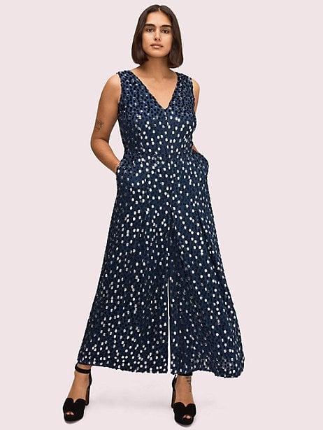 Kate Spade New York Scatter Dot Velvet Jumpsuit