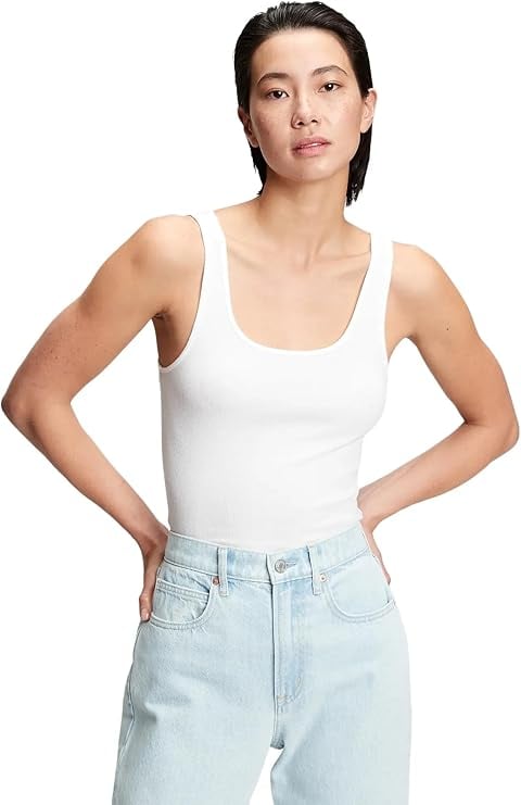GAP Ribbed Tank Top ($7, originally $17)
As someone who basically lives in a tank top and jeans, this deal has my name all over it — and now that I've already added a few colors to my cart, I feel ready to share. It comes in clean monochromes or versions with "GAP" splashed across the front if you want to rep the brand the way so many fashion girls are doing right now.