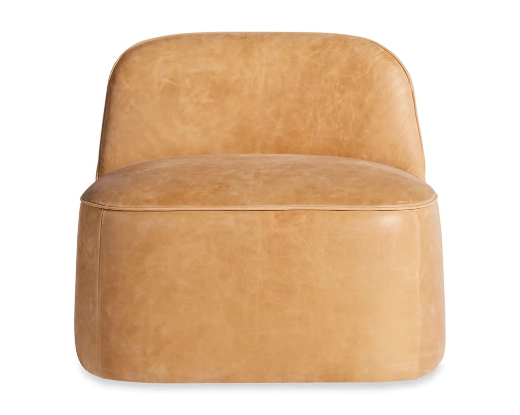 Blu Dot Looksee Swivel Lounge Chair in Camel Leather
