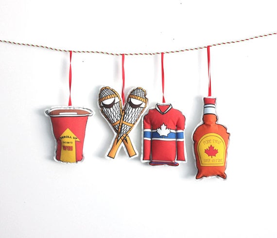 Plush Canada-Themed Ornaments