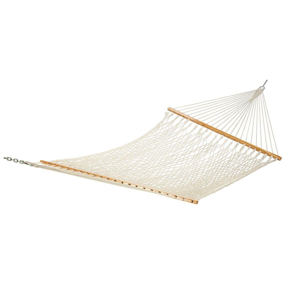 You'll feel like you're on vacation every time you enter your backyard when you hang this 13' Cotton Rope Hammock ($42).