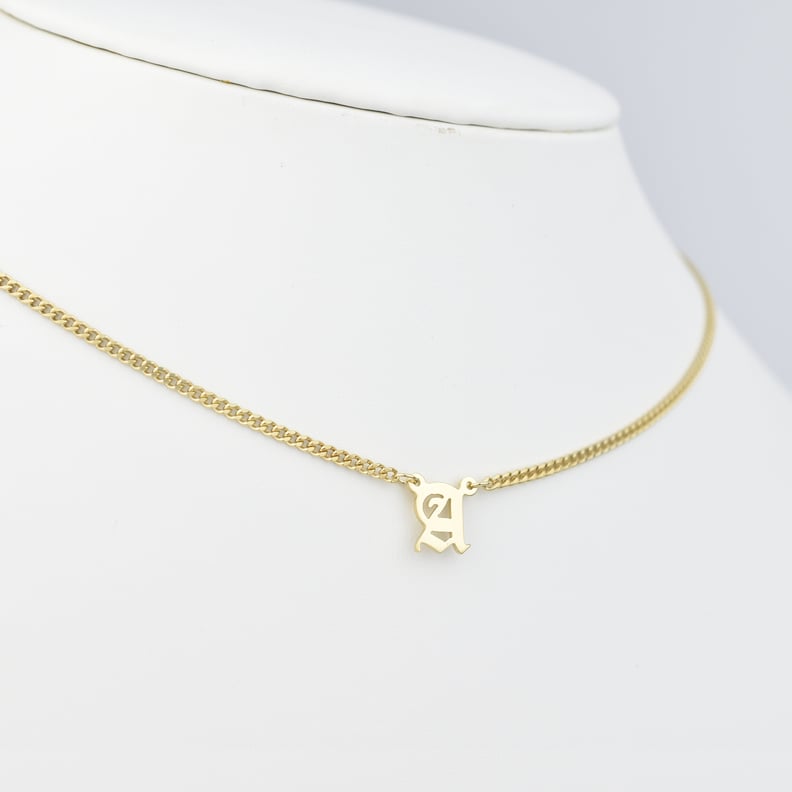 Old English Letter Initial Necklace