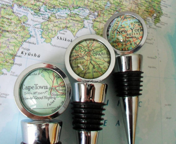Custom Map Wine Stopper