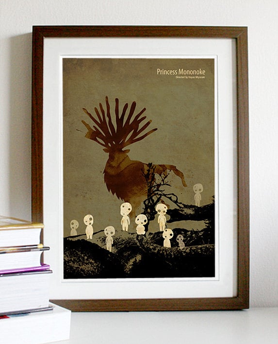 Hayao Miyazaki Anime Movie Poster Series — Princess Mononoke ($18)