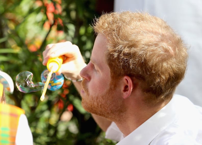 Prince Harry Blowing Bubbles