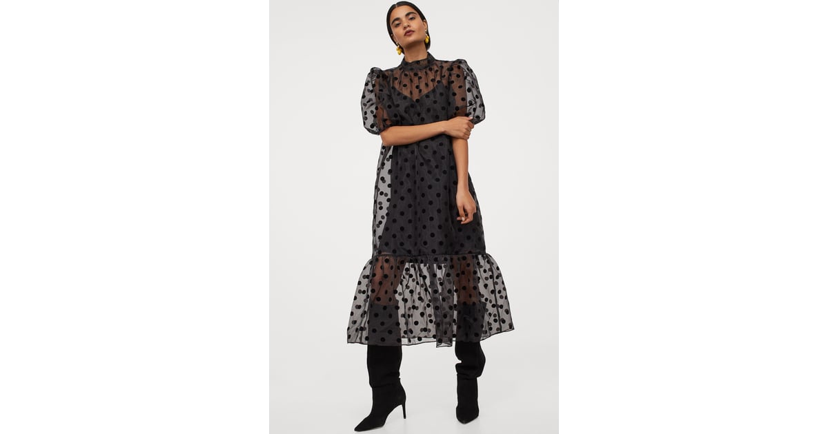 Puff-Sleeved Organza Dress | Best New H&M Holiday Clothes 2020 ...