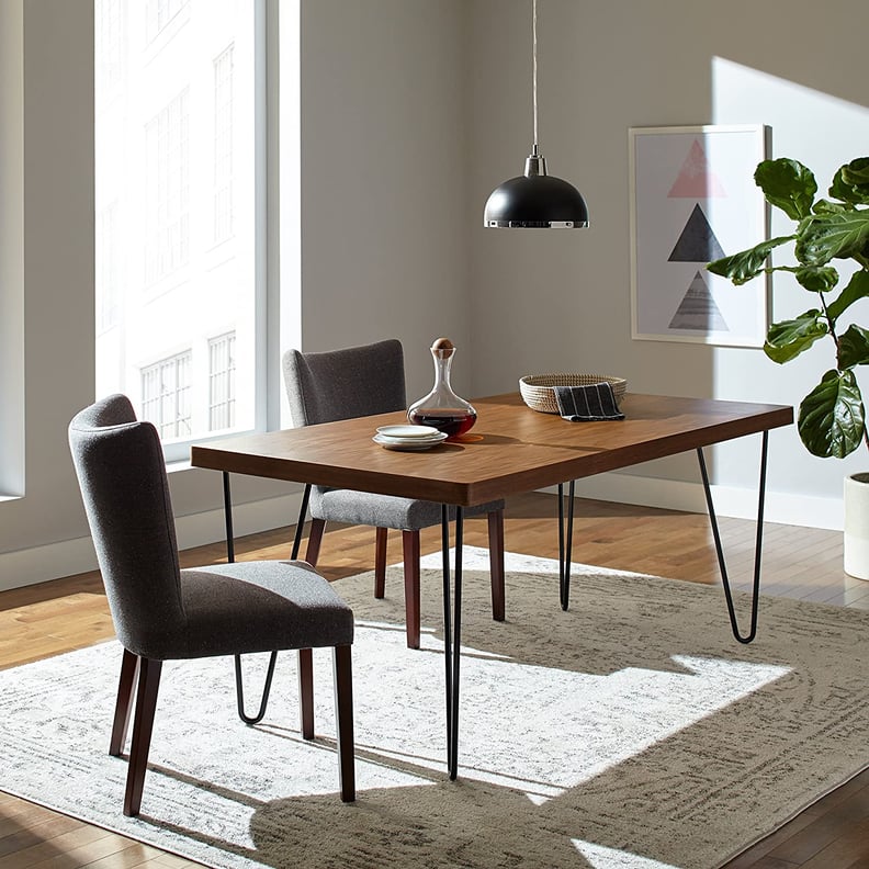 Industrial Dining Table: Rivet Industrial Mid-Century Modern Hairpin Dining Table