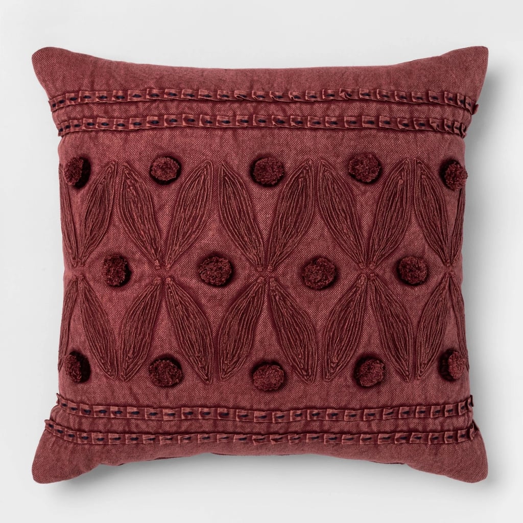 Embroidery Applique Square Pillow